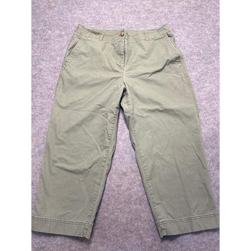Talbots 16P Sage Green Cropped Chino Pants Women’s Petite Stretch Casual